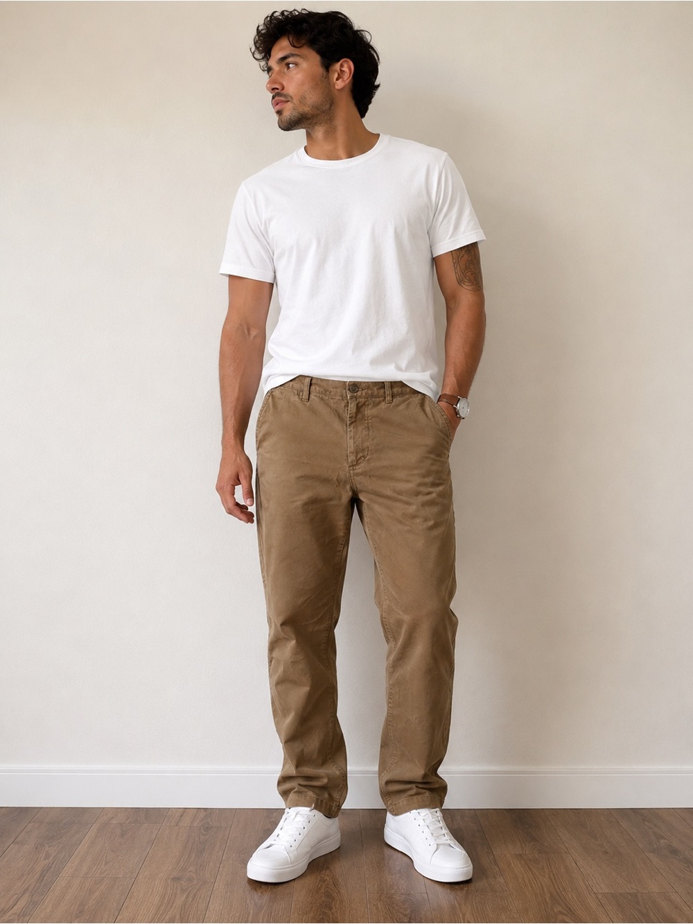 H&M slim fit Men's Tan Cotton Chinos size 32/30